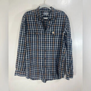 Carhartt Relaxed Fit Plaid Long Sleeve Collared Button Down Shirt Men’s Size L